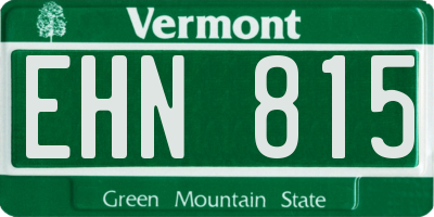 VT license plate EHN815