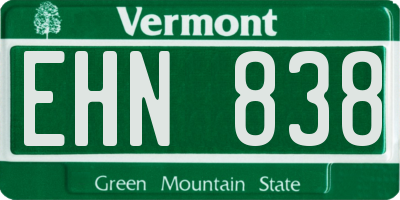 VT license plate EHN838