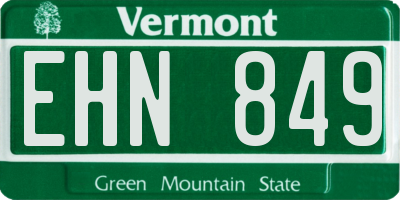 VT license plate EHN849