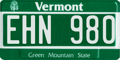 VT license plate EHN980