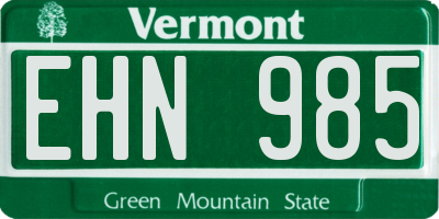 VT license plate EHN985