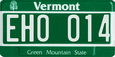 VT license plate EHO014
