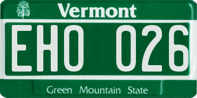 VT license plate EHO026