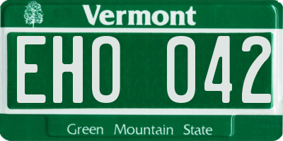 VT license plate EHO042
