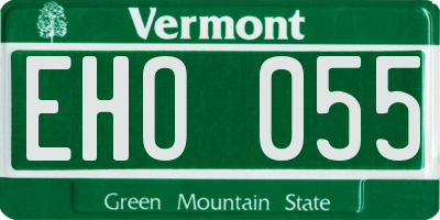 VT license plate EHO055