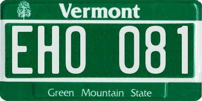 VT license plate EHO081