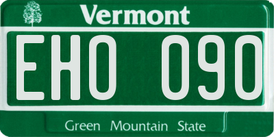 VT license plate EHO090