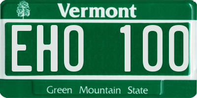 VT license plate EHO100
