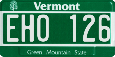 VT license plate EHO126