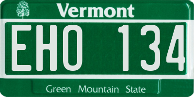 VT license plate EHO134
