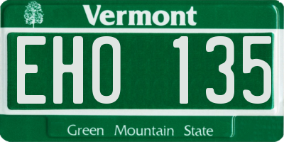 VT license plate EHO135