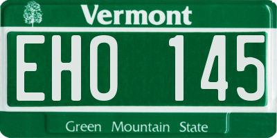 VT license plate EHO145