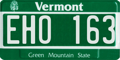 VT license plate EHO163