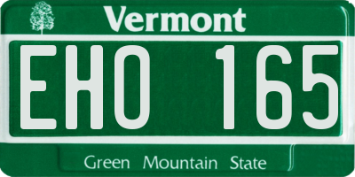 VT license plate EHO165