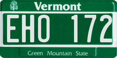 VT license plate EHO172
