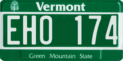 VT license plate EHO174