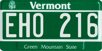 VT license plate EHO216