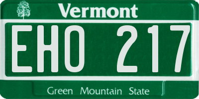 VT license plate EHO217