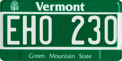 VT license plate EHO230
