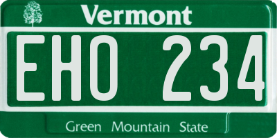 VT license plate EHO234