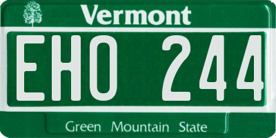 VT license plate EHO244