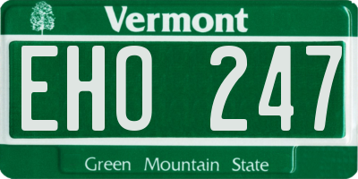 VT license plate EHO247