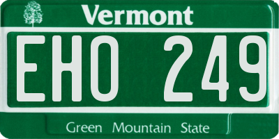 VT license plate EHO249