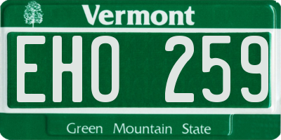 VT license plate EHO259