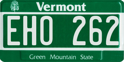 VT license plate EHO262