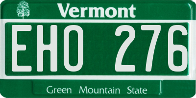 VT license plate EHO276
