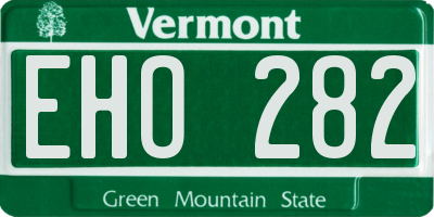 VT license plate EHO282