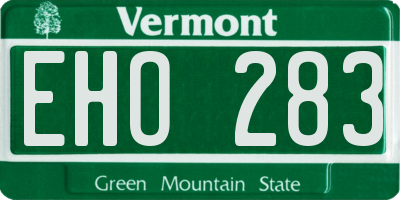 VT license plate EHO283