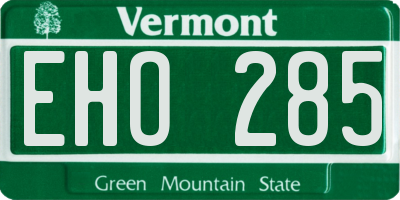 VT license plate EHO285