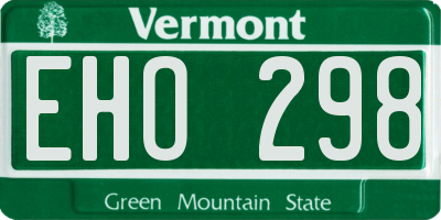 VT license plate EHO298