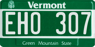 VT license plate EHO307