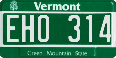 VT license plate EHO314