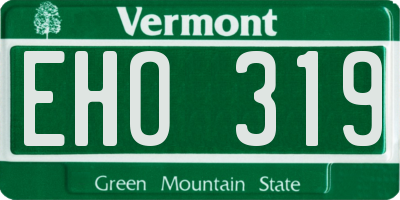 VT license plate EHO319