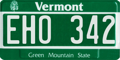 VT license plate EHO342