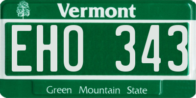 VT license plate EHO343