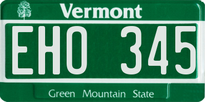 VT license plate EHO345