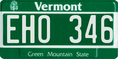 VT license plate EHO346