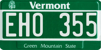 VT license plate EHO355