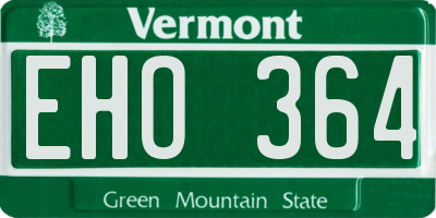 VT license plate EHO364