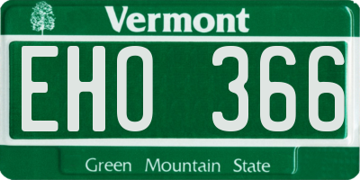VT license plate EHO366