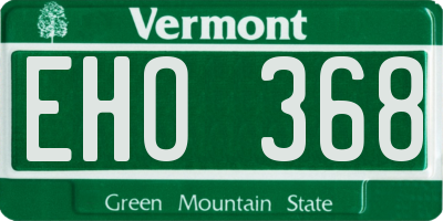 VT license plate EHO368