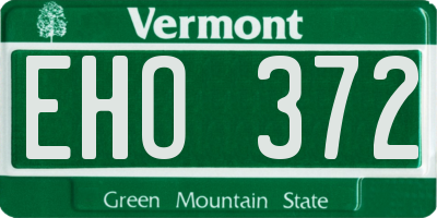 VT license plate EHO372