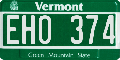 VT license plate EHO374
