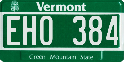 VT license plate EHO384