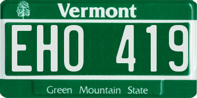 VT license plate EHO419