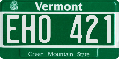 VT license plate EHO421